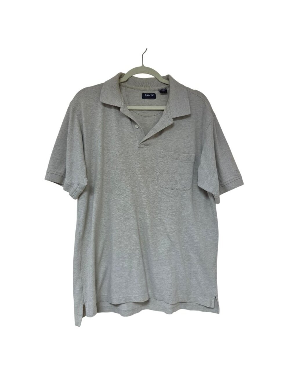 Arrow Polo Shirt Mens Beige Short Sleeve Size L Cotton Single Chest Pocket - Picture 1 of 8